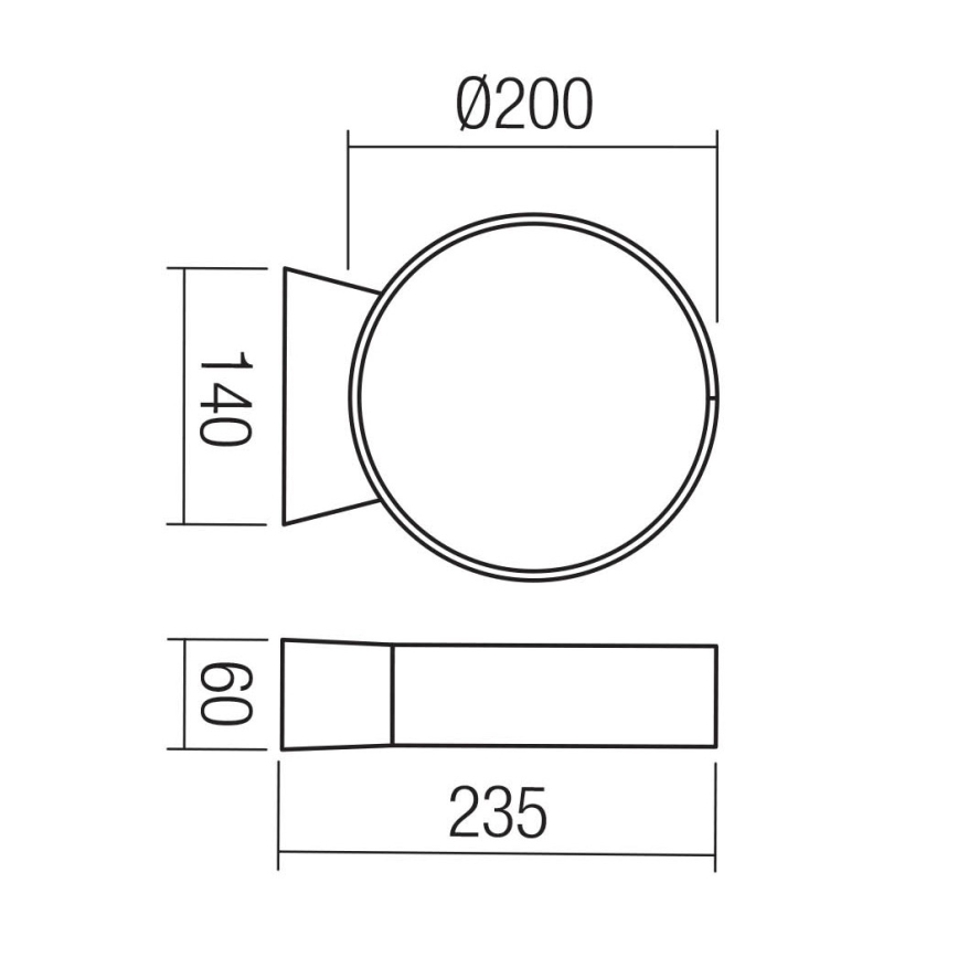 Redo 91062 - LED udendørs vægarmatur ONIRO LED/8W/230V 3000K CRI 90 IP65 antracit