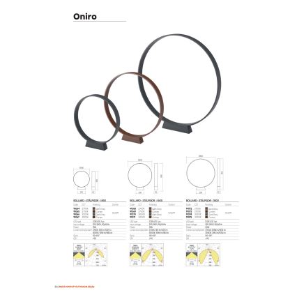 Redo 91066 - ONIRO LED udendørs lampe 15W/230V 3000K 49,5 cm CRI 90 IP65 antracit