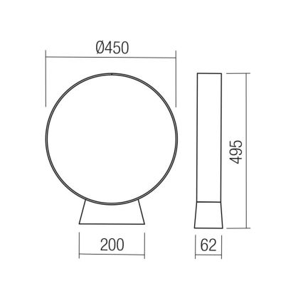 Redo 91066 - ONIRO LED udendørs lampe 15W/230V 3000K 49,5 cm CRI 90 IP65 antracit
