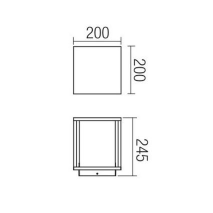 Redo 9109 - Udendørslampe VITRA 1xE27/15W/230V IP54 sort