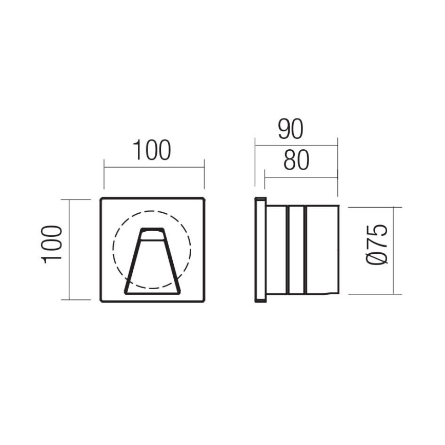 Redo 91195 - LED udendørs orienteringsarmatur BAST LED/2,5W/230V 3000K CRI 90 IP65 grå