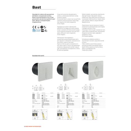 Redo 91199 - LED udendørs orienteringsarmatur BAST LED/2,5W/230V 3000K CRI 90 IP65 grå