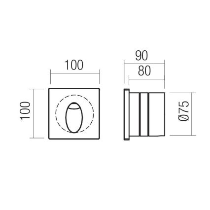Redo 91200 - LED udendørs orienteringsarmatur BAST LED/2,5W/230V 3000K CRI 90 IP65 antracit