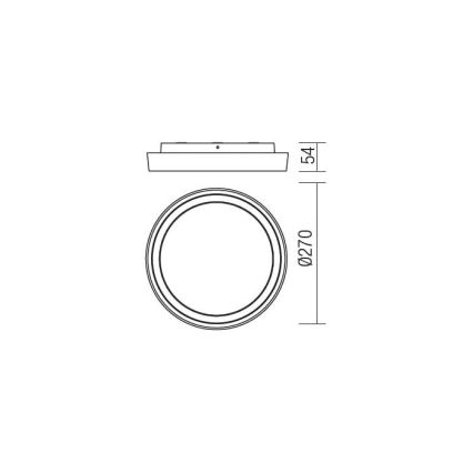 Redo 9180 - Udendørs LED loftlampe BEZEL LED/25W/230V diameter 27 cm IP54 hvid