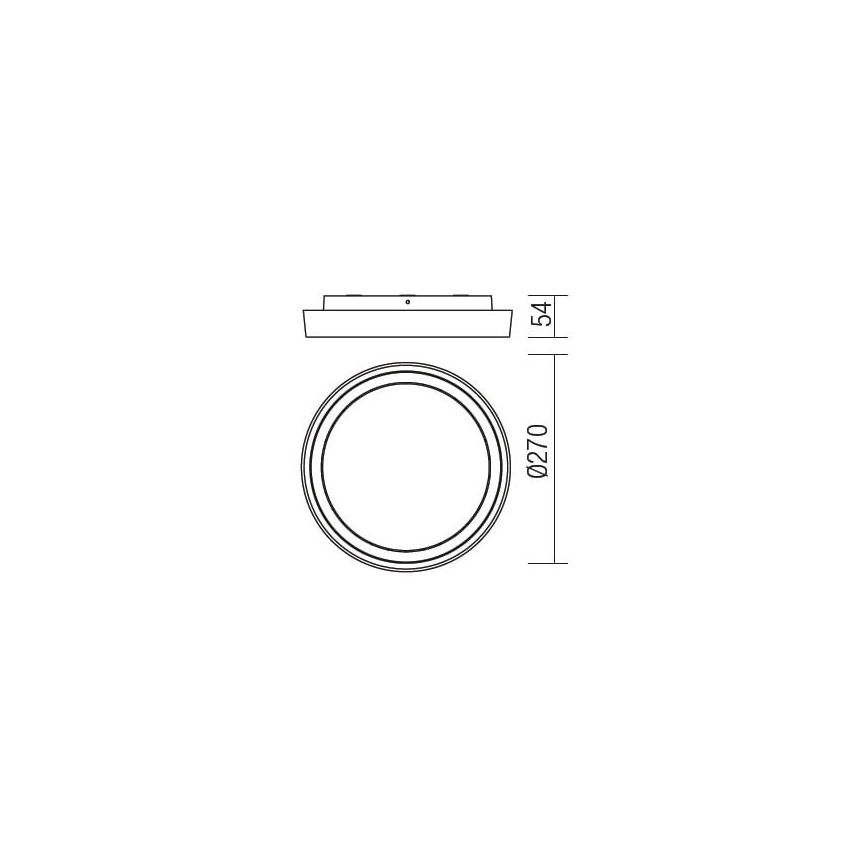 Redo 9180 - Udendørs LED loftlampe BEZEL LED/25W/230V diameter 27 cm IP54 hvid