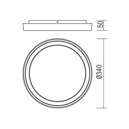 Redo 9184 - LED udendørs loftlampe BEZEL LED/30W/230V Ø 34 cm IP54 antracit