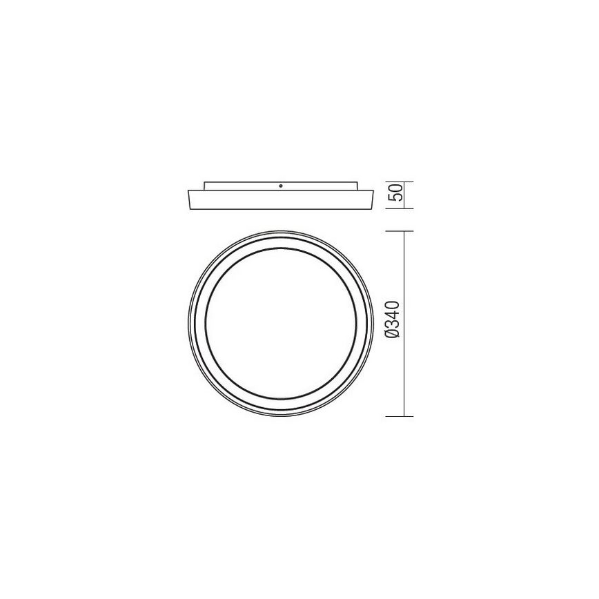 Redo 9184 - LED udendørs loftlampe BEZEL LED/30W/230V Ø 34 cm IP54 antracit