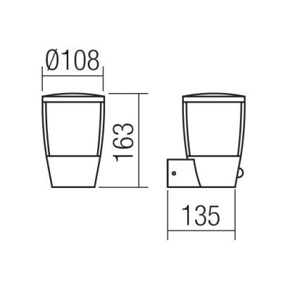 Redo 9449 - LED Udendørs Væglampe PEPE LED/6W/230V IP54 antracit