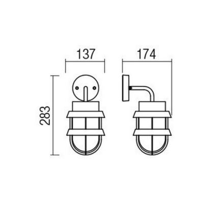 Redo 9498 - Udendørs væglampe CLAUT 1xE27/42W/230V IP44 antracit