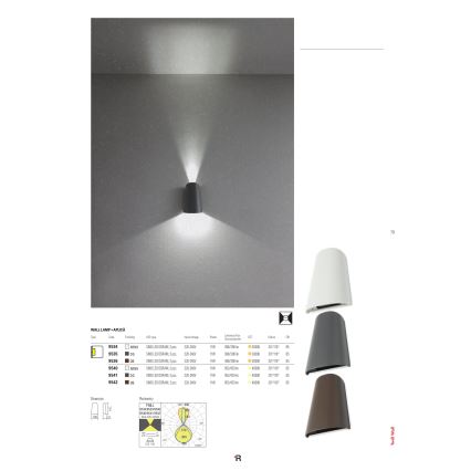 Redo 9536 - Udendørs LED væglampe TWILL 1xLED/11W/230V IP65