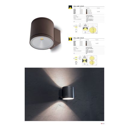 Redo 9594 - LED udendørs væglampe ETA LED/6W/230V 3000K IP54 antracit