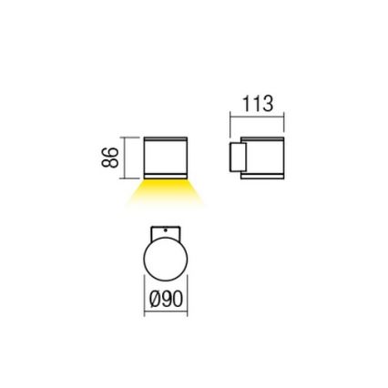 Redo 9594 - LED udendørs væglampe ETA LED/6W/230V 3000K IP54 antracit