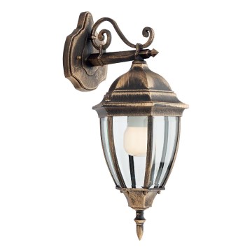 Redo 9605 - Udendørs væglampe SEVILLA 1xE27/42W/230V IP44 guldfarvet/patina