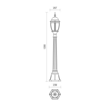 Redo 9608 - Udendørslampe SEVILLA 1xE27/42W/230V IP44 guldfarvet/patina