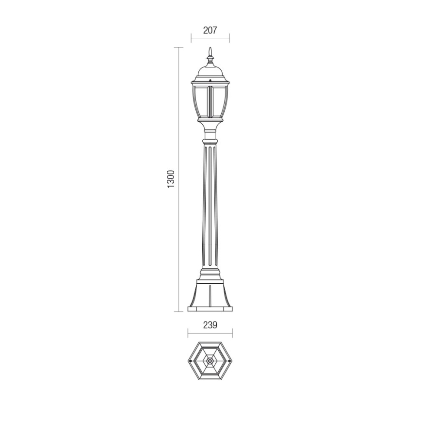Redo 9608 - Udendørslampe SEVILLA 1xE27/42W/230V IP44 guldfarvet/patina