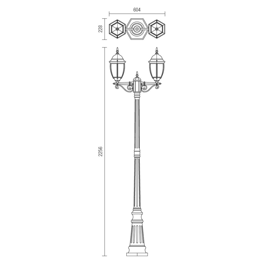 Redo 9609 - Udendørslampe SEVILLA 2xE27/42W/230V IP44 guldfarvet/patina