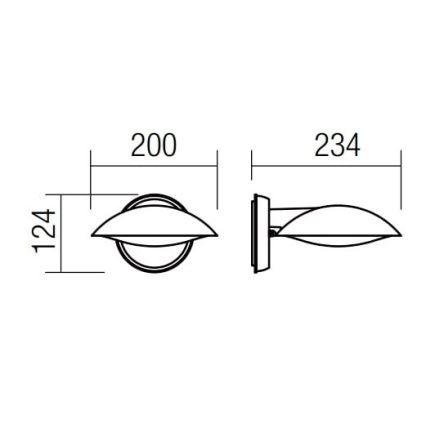 Redo 9617 - Udendørs LED væglampe CAPP LED/12W/230V IP54 antracit