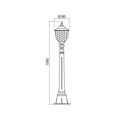 Redo 9634 - Udendørslampe MATERA 1xE27/42W/230V IP33