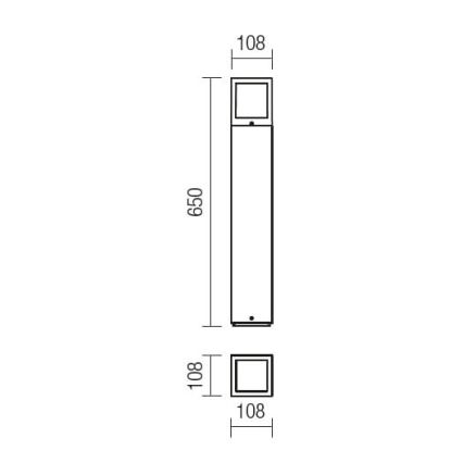 Redo 9644 - Udendørslampe BRICK 1xE27/23W/230V IP54