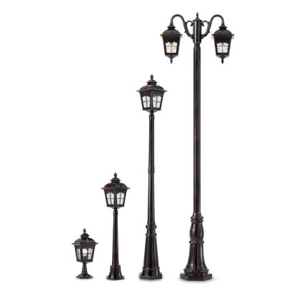 Redo 9652 - Udendørslampe YORK 1xE27/70W/230V IP44 brun