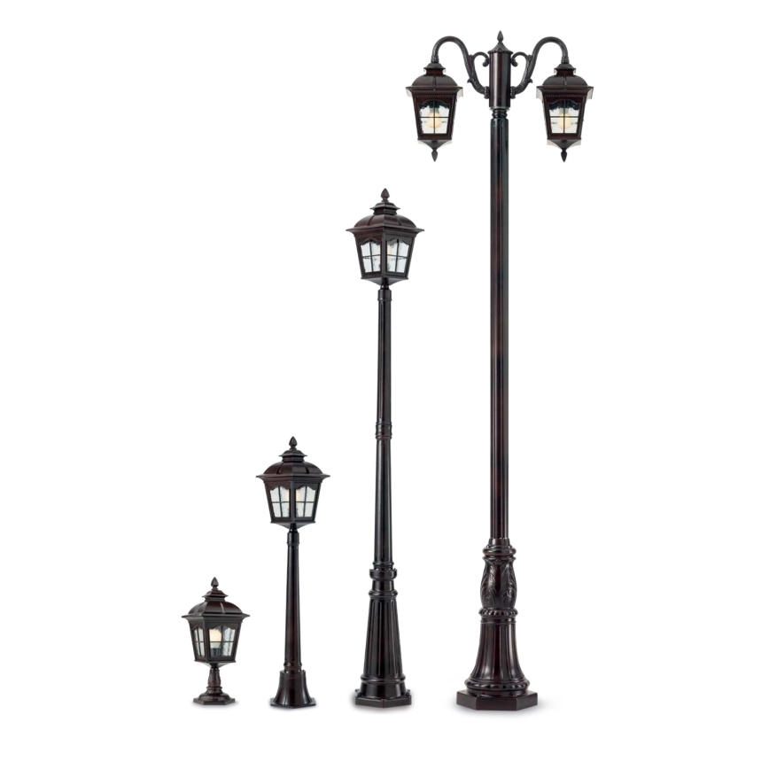 Redo 9652 - Udendørslampe YORK 1xE27/70W/230V IP44 brun