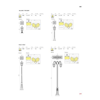 Redo 9652 - Udendørslampe YORK 1xE27/70W/230V IP44 brun