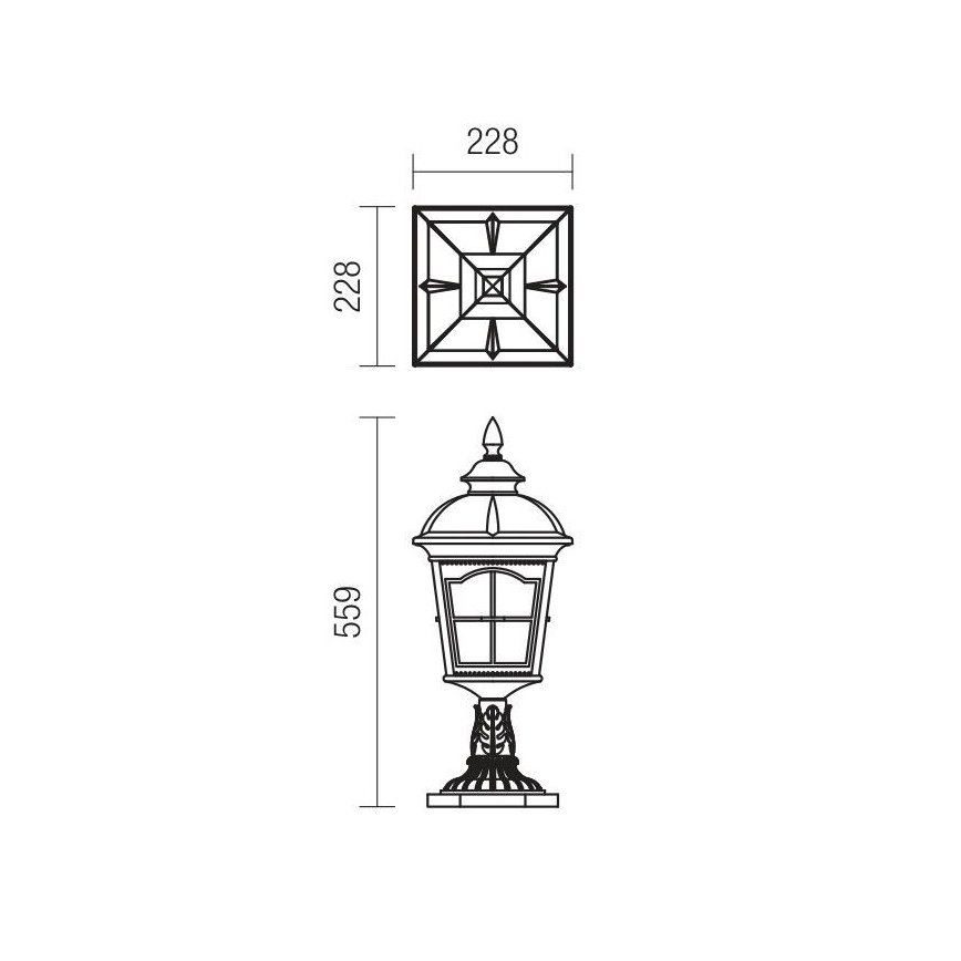 Redo 9652 - Udendørslampe YORK 1xE27/70W/230V IP44 brun
