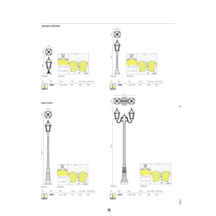 Redo 9662 - Udendørslampe ESSEN 1xE27/70W/230V 221,5 cm IP44 brun/patina