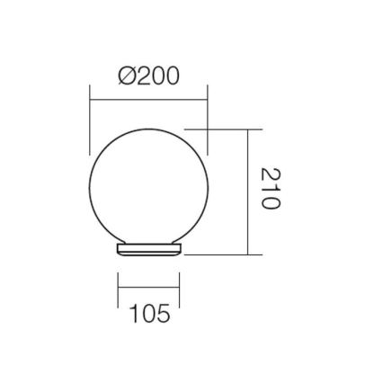 Redo 9760 - Reserveskærm til udendørs lampe SFERA diameter 20 cm IP44 brun