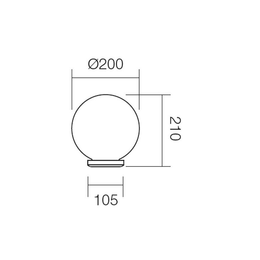 Redo 9760 - Reserveskærm til udendørs lampe SFERA diameter 20 cm IP44 brun