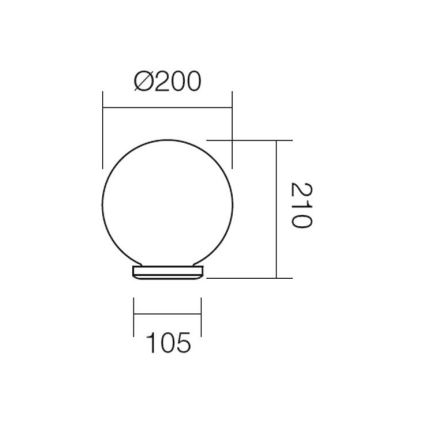 Redo 9761 - Reserveskærm til udendørs lampe SFERA diameter 20 cm IP44 hvid