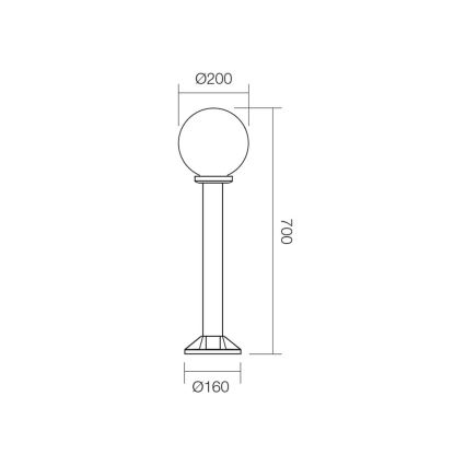 Redo 9768 - Udendørslampe SFERA 1xE27/28W/230V IP44