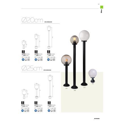 Redo 9769 - Udendørslampe SFERA 1xE27/28W/230V IP44