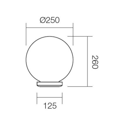 Redo 9770 - Reserveskærm til udendørs lampe SFERA diameter 25 cm IP44 brun