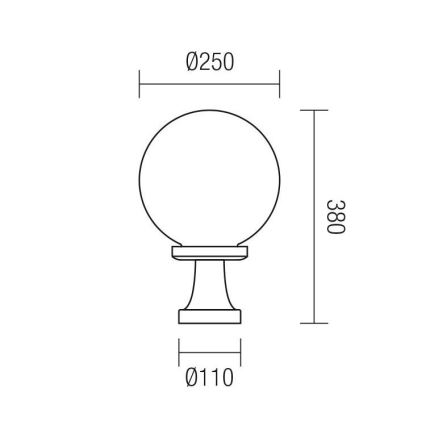 Redo 9774 - Udendørslampe SFERA 1xE27/42W/230V IP44 25x38 cm brun