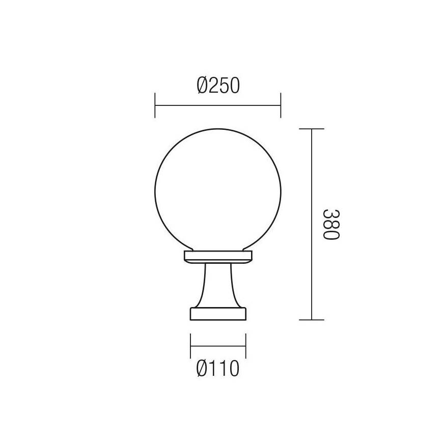Redo 9774 - Udendørslampe SFERA 1xE27/42W/230V IP44 25x38 cm brun