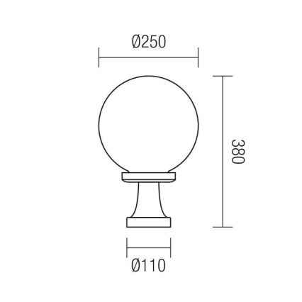 Redo 9775 - Udendørslampe SFERA 1xE27/42W/230V IP44 25x38 cm hvid