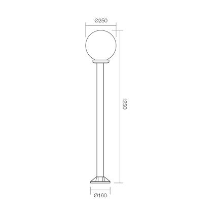 Redo 9776 - Udendørslampe SFERA 1xE27/42W/230V IP44 25x125 cm brun