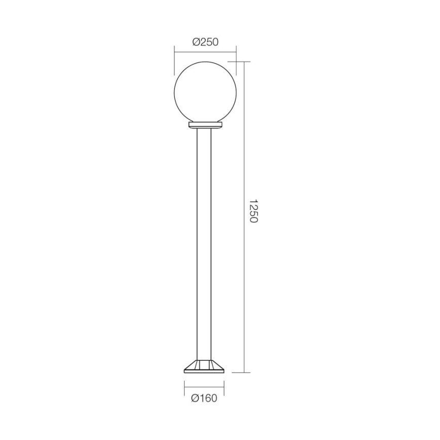 Redo 9776 - Udendørslampe SFERA 1xE27/42W/230V IP44 25x125 cm brun