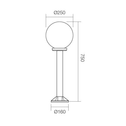 Redo 9779 - Udendørslampe SFERA 1xE27/42W/230V IP44 25x75 cm brun