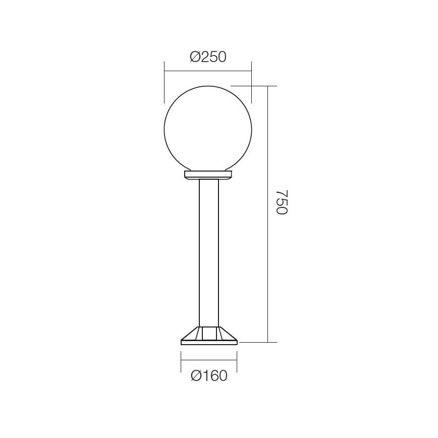 Redo 9779 - Udendørslampe SFERA 1xE27/42W/230V IP44 25x75 cm brun
