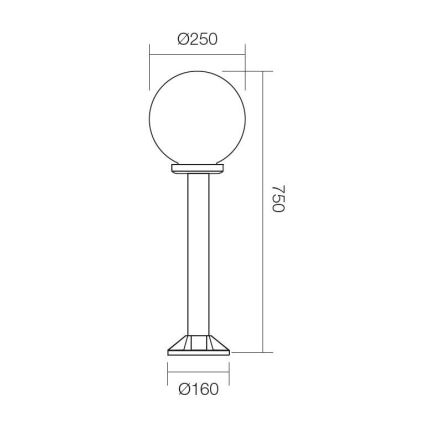 Redo 9780 - Udendørslampe SFERA 1xE27/42W/230V IP44 25x75 cm hvid