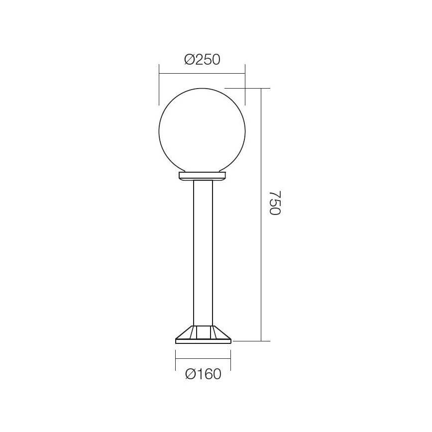 Redo 9780 - Udendørslampe SFERA 1xE27/42W/230V IP44 25x75 cm hvid