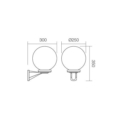 Redo 9789 - Udendørs væglampe SFERA 1xE27/42W/230V IP44 hvid