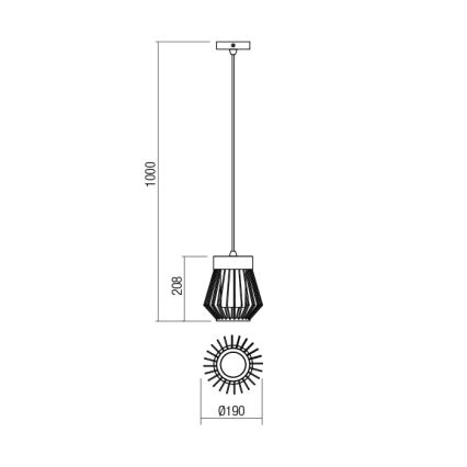 Redo 9846 - Udendørs pendellampe TITTI 1xE27/42W/230V IP44 brun