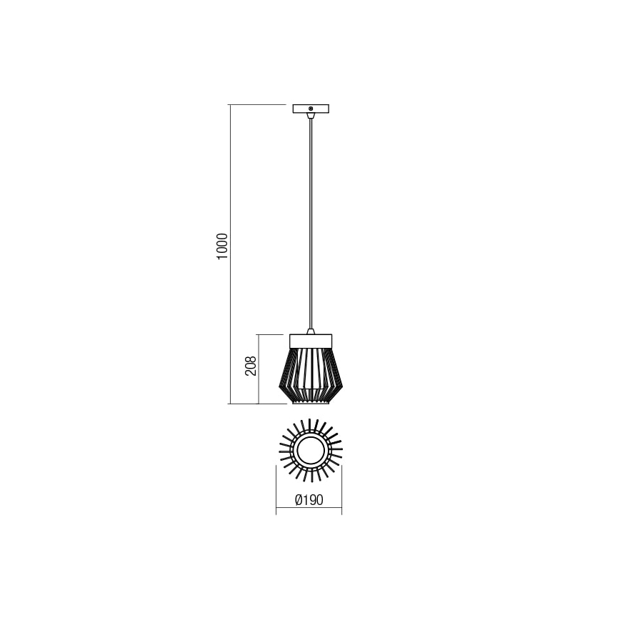Redo 9846 - Udendørs pendellampe TITTI 1xE27/42W/230V IP44 brun