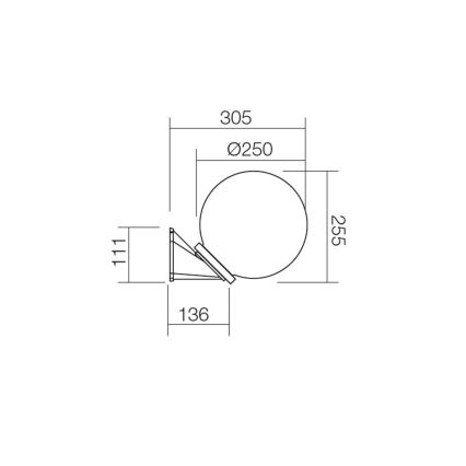 Redo 9873 - Udendørs væglampe SFERA 1xE27/42W/230V IP44 hvid