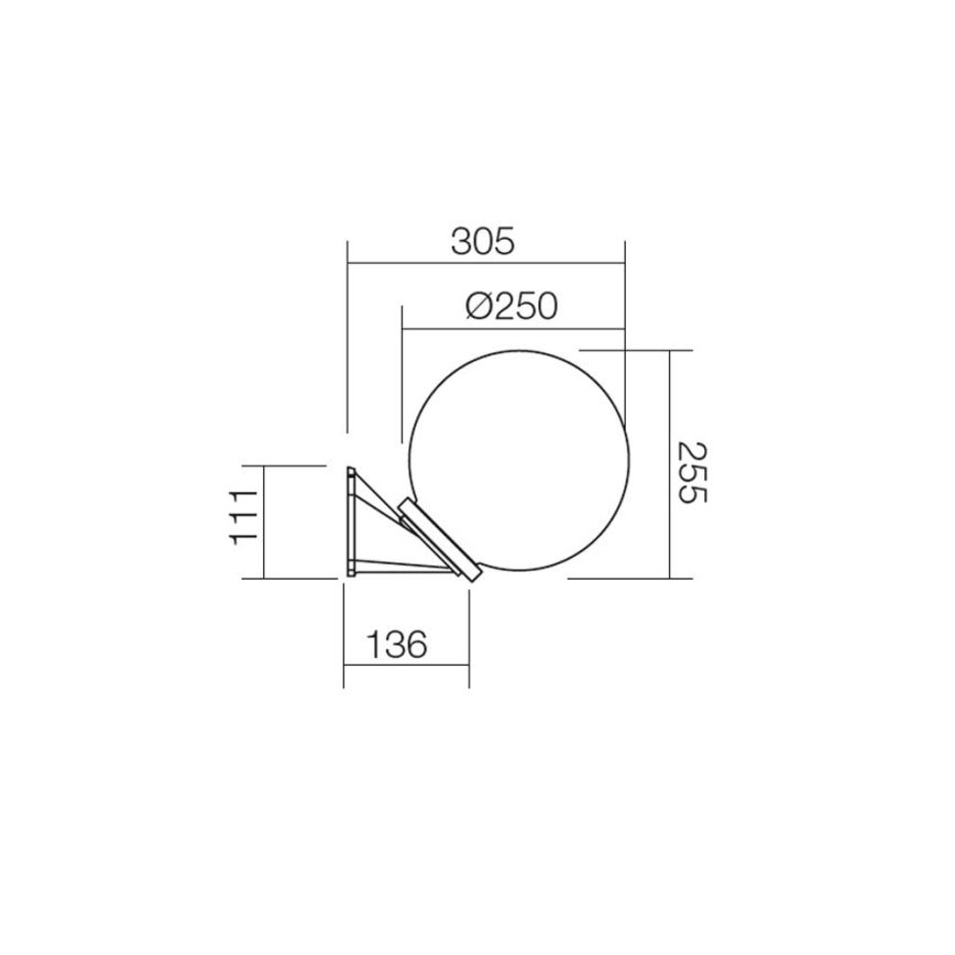 Redo 9873 - Udendørs væglampe SFERA 1xE27/42W/230V IP44 hvid