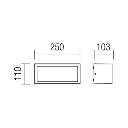 Redo 9896 - Udendørs væglampe light BRICK 1xE27/23W/230V IP54 grey
