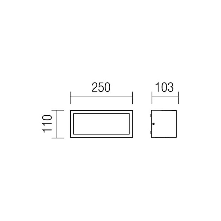 Redo 9896 - Udendørs væglampe light BRICK 1xE27/23W/230V IP54 grey